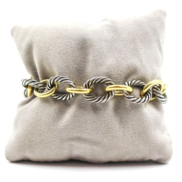 David Yurman Jewelry - David Yurman Silver & Gold Oval Link Bracelet
